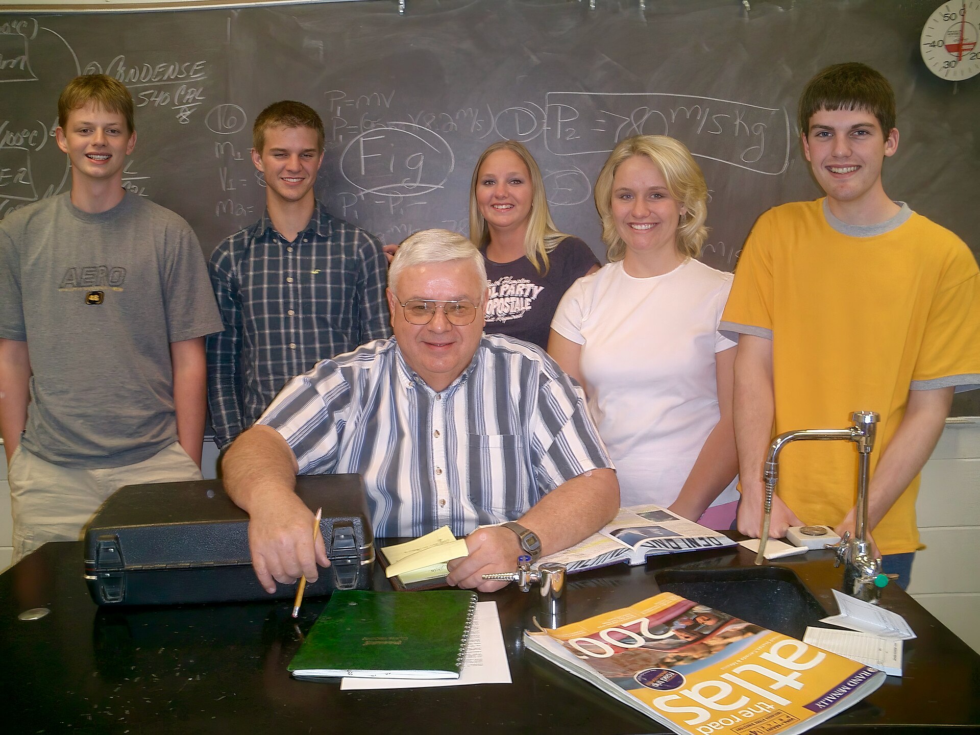 Public school teacher in an American classroom